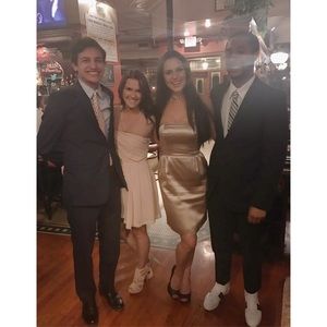 J. Crew light gold strapless dress Size 2